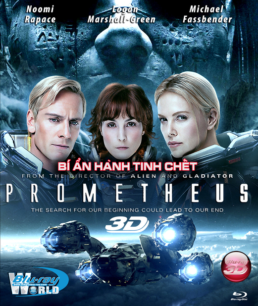 D108. Prometheus - BÍ ẨN HÀNH TINH CHẾT 3D 25G (DTS-HD 7.1)